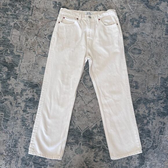 Re/Done Jeans Womens 29 Bootcut High Waist 70s Crop Boot Cream White Minimalist - Picture 1 of 13